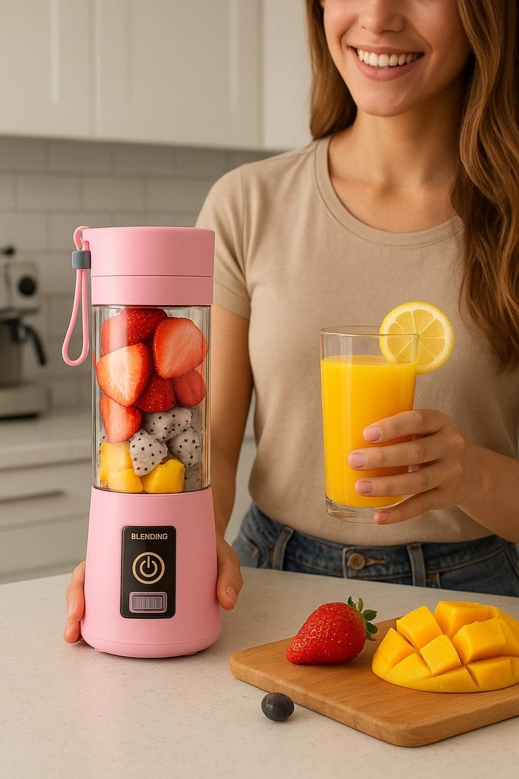 Portable USB Juicer Blender 380ml 6-Blade Smoothie Maker
