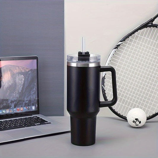 40oz Insulated Tumbler with Handle & Straw